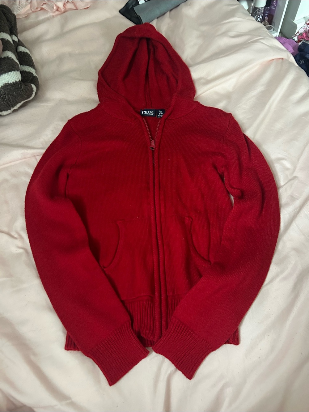 Champs Red Zip-Up Hooded Sweater